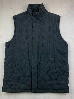 Paul & Shark Mens Vest Medium Black Quilted Full Zip Sleeveless Jacket Italy